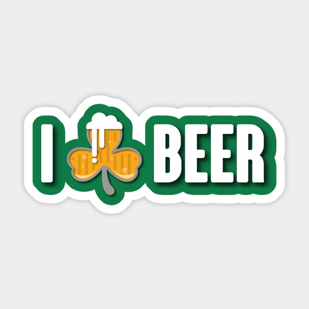 St. Patrick day - I love beer Sticker by GlitterMess